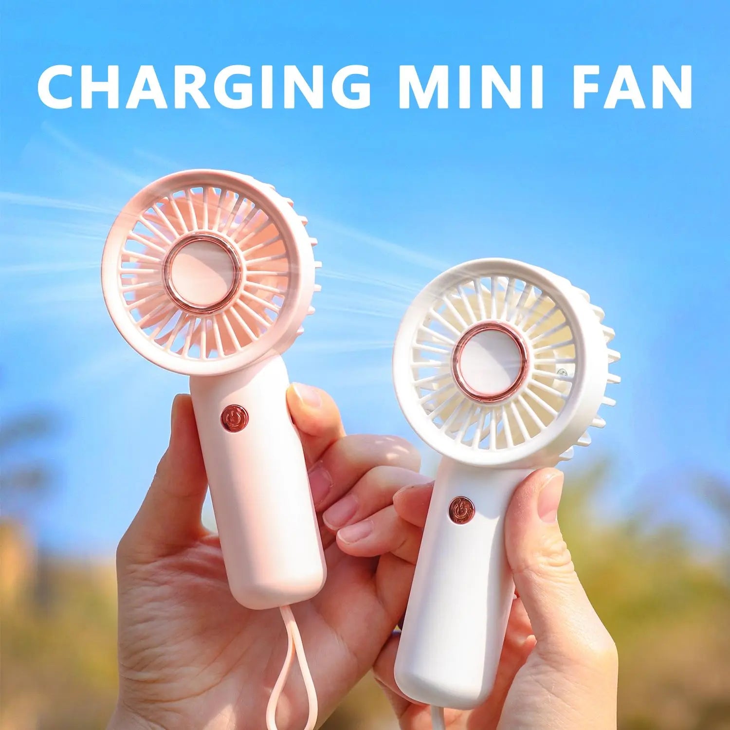 Portable Handheld Fan, Handheld Cooling Fan, 1 Count USB Rechargeable 3-Speed Mini Fan, Small Personal Fan for Women'S Makeup, Student Carry Fan, Outdoor, Travel, Office and Bedroom