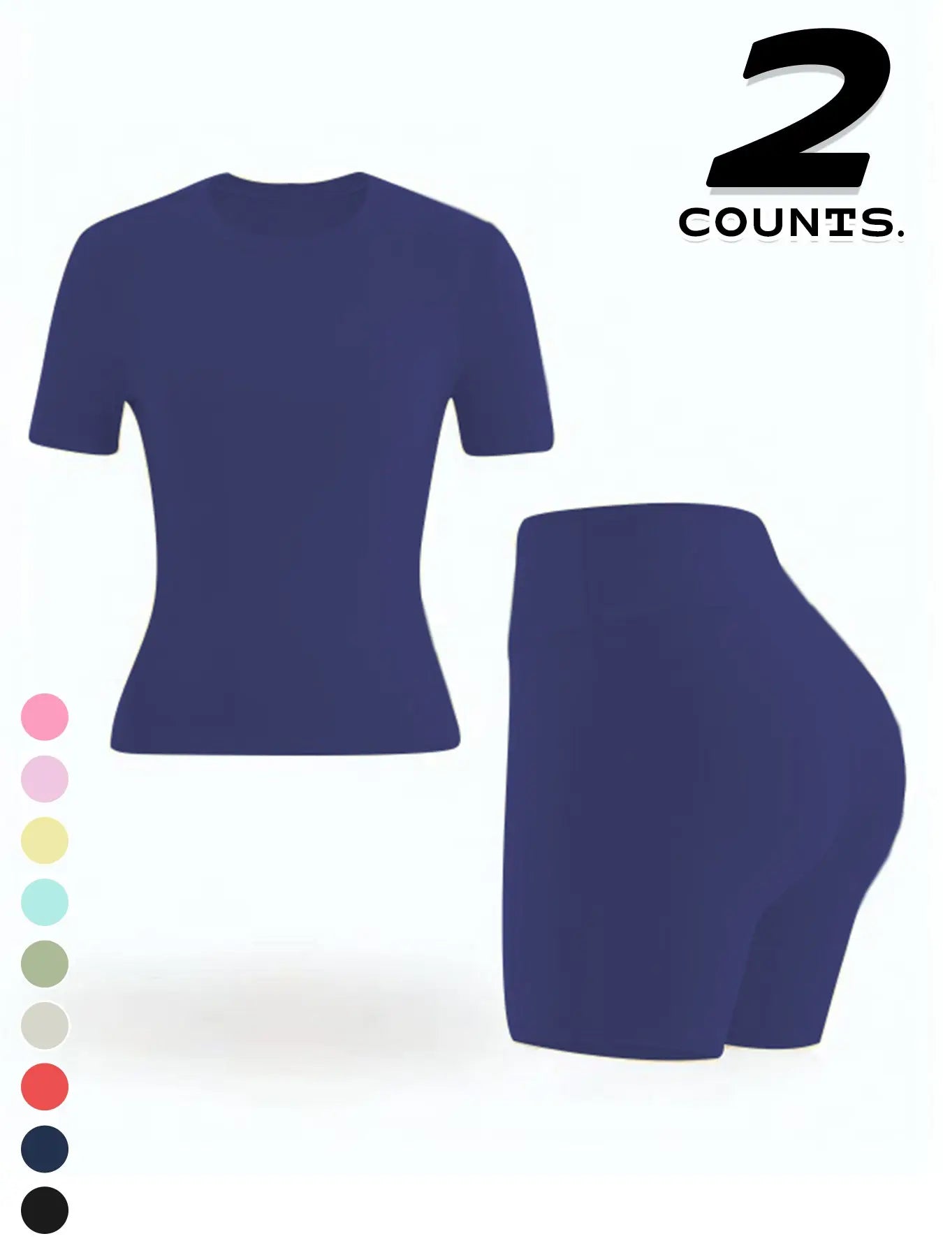 New Women'S Sportswear Set Short Sleeve Top + Shorts Combo, Activewear Clothing, Athletic Wear, Gym Clothes Workout, Gym Sets, Slim-Fitting Summer for Yoga, Gym, Outdoor Sports, Casual Wear