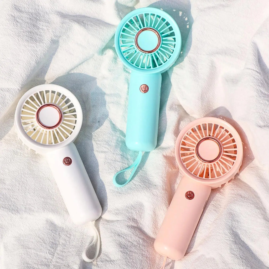 Portable Handheld Fan, Handheld Cooling Fan, 1 Count USB Rechargeable 3-Speed Mini Fan, Small Personal Fan for Women'S Makeup, Student Carry Fan, Outdoor, Travel, Office and Bedroom