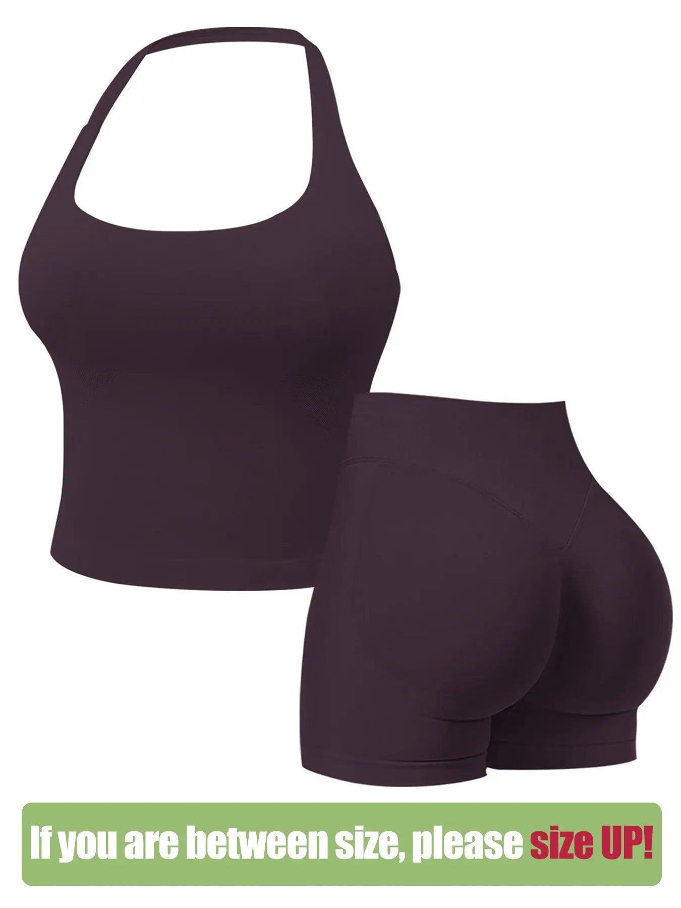 Two-Piece Set Women'S Solid Color Halter Top & High Waist Shorts Sports Set, Sporty Breathable Quick Drying Outfits for Yoga Gym Workout Running, Ladies Sportswear for Summer, Quick Dry Activewear