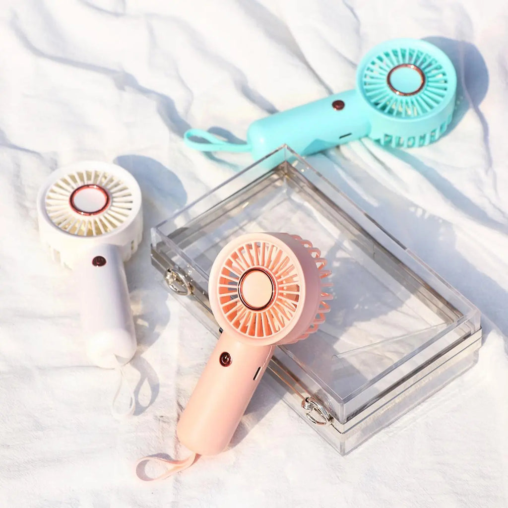 Portable Handheld Fan, Handheld Cooling Fan, 1 Count USB Rechargeable 3-Speed Mini Fan, Small Personal Fan for Women'S Makeup, Student Carry Fan, Outdoor, Travel, Office and Bedroom